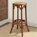 Dovecove Ferrera Solid Elm Wood Cane Rattan Seat Backless Stool Wood/Wicker/Rattan in Brown | 30 H x 15 W in | Wayfair