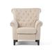 Armchair - Alcott Hill® Losoto 91.44cm Wide Tufted Polyester Armchair in White/Brown | 38 H x 36 W x 36 D in | Wayfair
