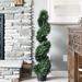 Three Posts™ Artificial Potted Green Cedar Spiral Tree Plastic in Black | 48 H x 12 W x 12 D in | Wayfair DBYH4478 35267409