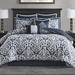 Madison Park Odette Jacquard Medallion 8 Piece Comforter Set /Polyfill/Microfiber/Satin in Gray | Queen Comforter + 7 Additional Pieces | Wayfair