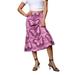 Puloru Women's heart-shaped print bohemian midi skirt high waist A-line fashion