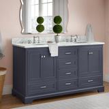 Lark Manor™ Herren 60" Double Bathroom Vanity Set Marble in Brown | 35 H x 60 W x 23 D in | Wayfair KBC-NC602GYCARR