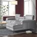 Gray Sectional - Wade Logan® Grahm 105" Wide Genuine Leather Sofa & Chaise Genuine Leather | 36.2 H x 105 W x 65.7 D in | Wayfair