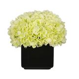 Winston Porter Hydrangea Floral Arrangement in Large Ceramic Vase Polyester in Green/Yellow | 9 H x 10 W x 10 D in | Wayfair HF0519-GR002