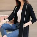 Pretty Comy Women Lapel Casual Solid Color Plus Velvet Jacket Long Sleeve Loose Cardigan Warm Long Fleece Coat black