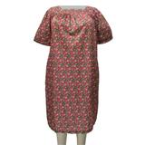 A Personal Touch Women's Plus Size Square Neck Lounging Dress - Flowering Garden - 2X