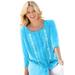 Woman Within Women's Plus Size Embroidered Button-Front Tunic