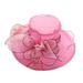 SANWOOD Sun Hat Floral Organza Wide Brim Church Kentucky Derby Fascinator Lady Tea Party Sun Hat