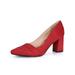 Allegra K Women's Closed Toe Slip On Chunky High Heel Dress Pumps