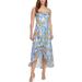 Kensie Dresses Womens Juniors Printed Ruffled Maxi Dress