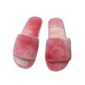 LUXUR Womens Winter Fur Slippers Slides Flat Shoes Mules Indoor Footwear Open Toe