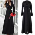 ã€–Follureã€—Womens Winter Lapel Slim Coat Trench Jacket Long Parka Overcoat Outwear