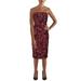 Black Halo Womens Strapless Animal Print Party Dress