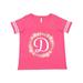 Inktastic D Monogram Alphabet Letter Rose Floral Wreath Adult Women's Plus Size V-Neck Female Football Pink and White 3X