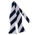 Jacob Alexander Men's Silk 1-Inch Stripes School College Self-Tie Bow Tie - Silver Navy