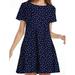 Women's Polka Dot Mini A-Line Dress Loose Summer Casual Short Sleeve Dresses