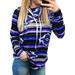 Women's Long Sleeve Striped Pullover Tops Jumper Cowl Neck Casual Sweatshirts