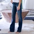 Salezone Women's Mid-Rise Flared Jean Denim Ripped Jeans Slim Fit Skinny