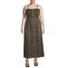 Romantic Gypsy Women's Plus Size Smocked Top Maxi Dress with Button Front Detail