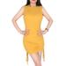 Listenwind Drawstring Bodycon Mini Party Dress Solid Color Sheath Ruched Side Lace Up Tank Dress Streetwear for Women