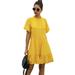 Vintage Holiday Beach Casual Loose Shirt Sundress For Women Boho Polka Dot Print Midi Dress Holiday Kaftan Wrap Ruffle Frill Midi Long Sun Dress Cocktail Party Dress