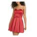 TRIXXI Womens Red Bow Detail Sweetheart Neckline Short Fit + Flare Party Dress Size 15