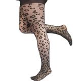 Black Leopard Sheer Tights plus size Women's Plus Size Fashion Pantyhose