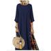 Xingqing Women's Linen Cotton Maxi Dress Spring Summer Oversize Casual Long Sleeve Dresses