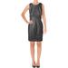 Lauren Ralph Lauren Womens Petites Faux Leather Knee-Length Wear to Work Dress