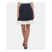 TOMMY HILFIGER Womens Navy Color Block Above The Knee Pleated Wear To Work Skirt Size 12