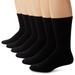 Men's 6-Pack Ultimate FreshIQ Dyed Crew Socks, Black, (Shoe Size 6-12), 78% Cotton, 17% Polyester, 5% Fiber By Hanes