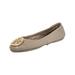 Tory Burch Womens Quilted Minnie Leather Slip On Ballet Flats