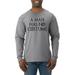 A Man Has No Costume Halloween Mens Long Sleeve Shirt, Heather Grey, Large