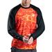 Aqua Design Rash Guard Men Long Sleeve Thumb Hole UPF 50+ Rashguard Swim Shirts: Liquid Lava/Black size Small