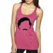 Pablo Escobar Narcos TV Leader Face Sihouette Famous People Tri-Blend Racerback Tank Top, Vintage Pink, Medium