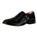 LibertyZeno's Men's Double Buckle Monk Strap Genuine Leather Cap-Toe Dress Shoes