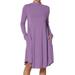 TheMogan Women's PLUS Long Sleeve Mock Neck Draped Jersey Pocket Fit & Flare Dress