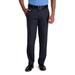 Men's Haggar Cool 18 PRO Straight-Fit Wrinkle-Free Flat-Front Super Flex Waist Pants Heather Navy