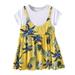 Zewfffr Parent-Child Summer Short-Sleeves Women Girl Kids Pineapple Dress (7-8Y)