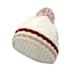 WITHMOONS Unisex Winter Knit Pom Beanie Stripe Skull Slouch Hat YZP0077 (Ivory)