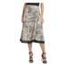 DKNY Womens Beige Animal Print Midi A-Line Wear To Work Skirt Size 6