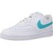 Nike Women's Court Vision Low Sneaker, White/Oracle Aqua-White, 7.5 Regular US