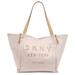 DKNY Courtney Logo Large Iconic Blush Canvas/Leather Tote