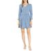 Allegra K Junior's V Neck Button Down Ruffle Soft A-Line Dress