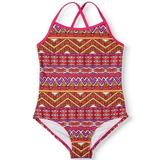 Kanu Surf Girls 7-14 Carrie Geo Print UPF 50+ Banded One-Piece Swimsuit