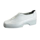 24 HOUR COMFORT Tatum Women's Wide Width Leather Slip-On Shoes WHITE 9.5