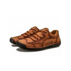 Daeful Mens Leather Lace Up Loafers Shoes Moccasin Casual Boat Shoes Driving Shoes