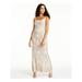 JUMP Womens White Embellished Shimmering Patterned Sleeveless Square Neck Full-Length Sheath Formal Dress Size 5\6