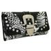 Ritz WB146-BK-LP Western Rhinestone Bling Belt Buckle Trifold Wallet - Black Leopard