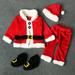 Gueuusu snaked cat Christmas Costume Children Baby Boy Girl Santa Claus Tops+Pants+Hat+Shoes Xmas Clothes Set